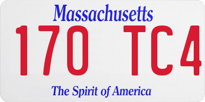 MA license plate 170TC4
