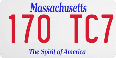 MA license plate 170TC7