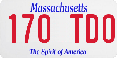MA license plate 170TD0