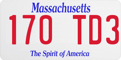 MA license plate 170TD3