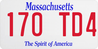 MA license plate 170TD4