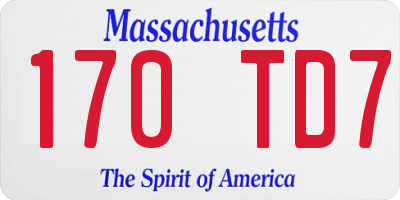 MA license plate 170TD7