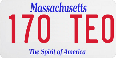 MA license plate 170TE0