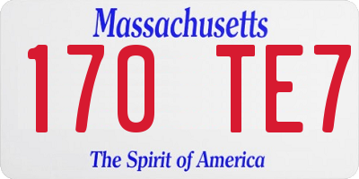 MA license plate 170TE7