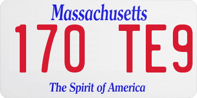 MA license plate 170TE9