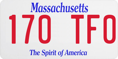 MA license plate 170TF0