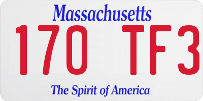 MA license plate 170TF3
