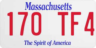 MA license plate 170TF4