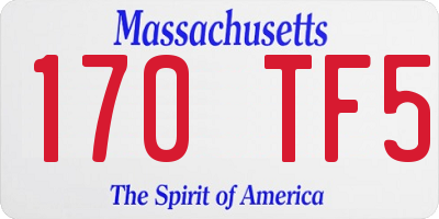 MA license plate 170TF5
