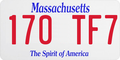 MA license plate 170TF7