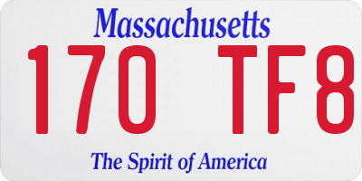 MA license plate 170TF8
