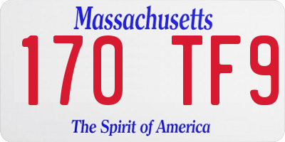 MA license plate 170TF9