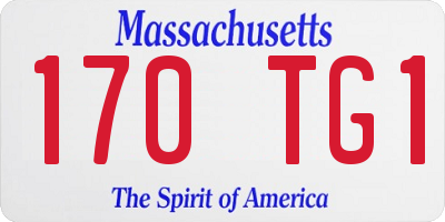 MA license plate 170TG1