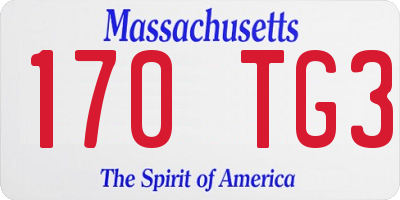 MA license plate 170TG3