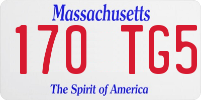 MA license plate 170TG5