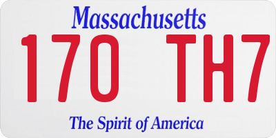 MA license plate 170TH7