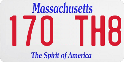 MA license plate 170TH8