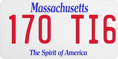 MA license plate 170TI6