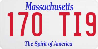 MA license plate 170TI9