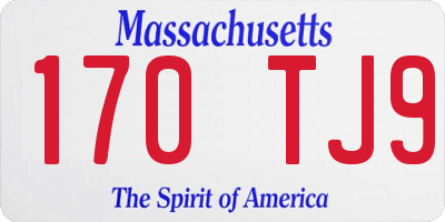 MA license plate 170TJ9