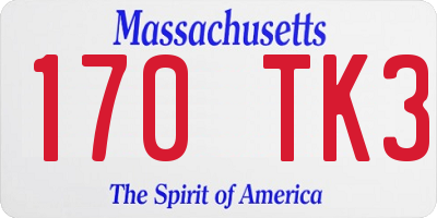 MA license plate 170TK3