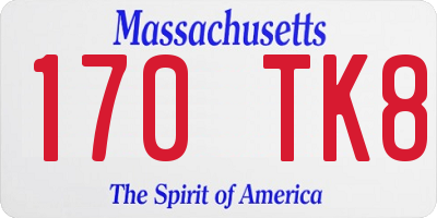 MA license plate 170TK8