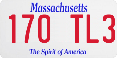 MA license plate 170TL3