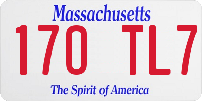 MA license plate 170TL7
