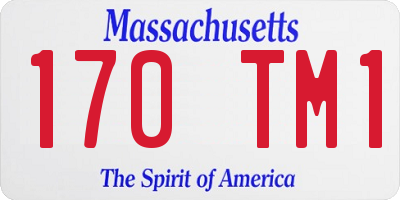 MA license plate 170TM1