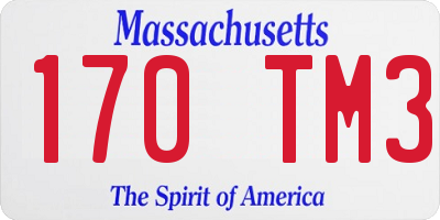 MA license plate 170TM3