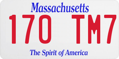MA license plate 170TM7