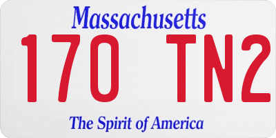 MA license plate 170TN2