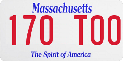 MA license plate 170TO0