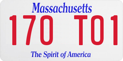 MA license plate 170TO1