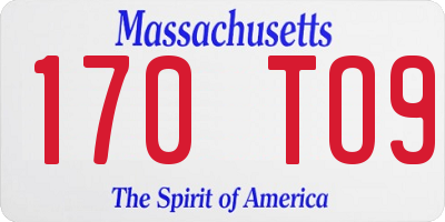 MA license plate 170TO9