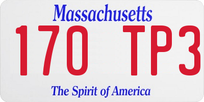 MA license plate 170TP3
