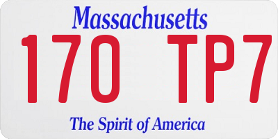 MA license plate 170TP7