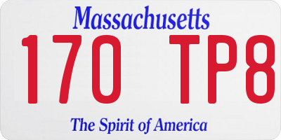 MA license plate 170TP8