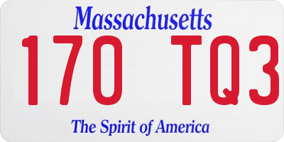 MA license plate 170TQ3