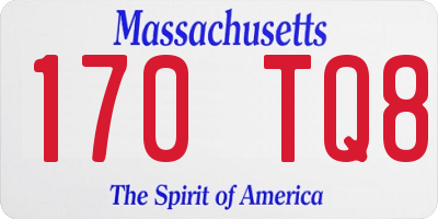 MA license plate 170TQ8