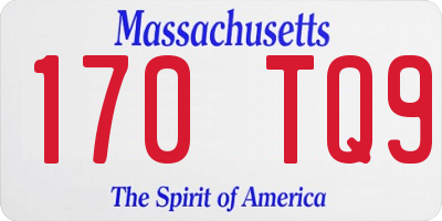 MA license plate 170TQ9