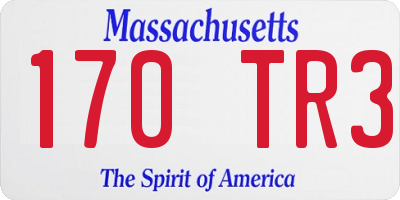 MA license plate 170TR3