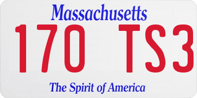 MA license plate 170TS3
