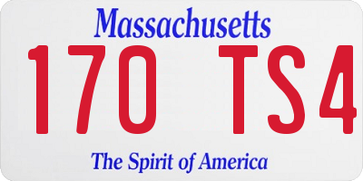 MA license plate 170TS4
