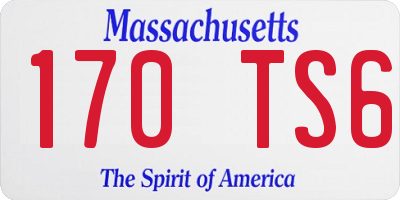 MA license plate 170TS6