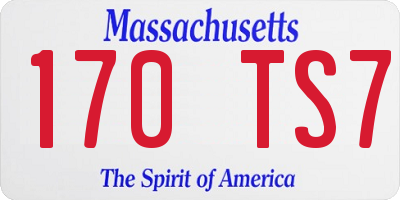 MA license plate 170TS7