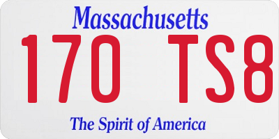 MA license plate 170TS8