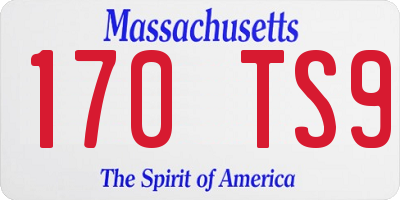 MA license plate 170TS9