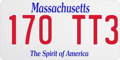 MA license plate 170TT3