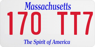 MA license plate 170TT7